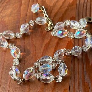 Aurora borealis beaded necklace